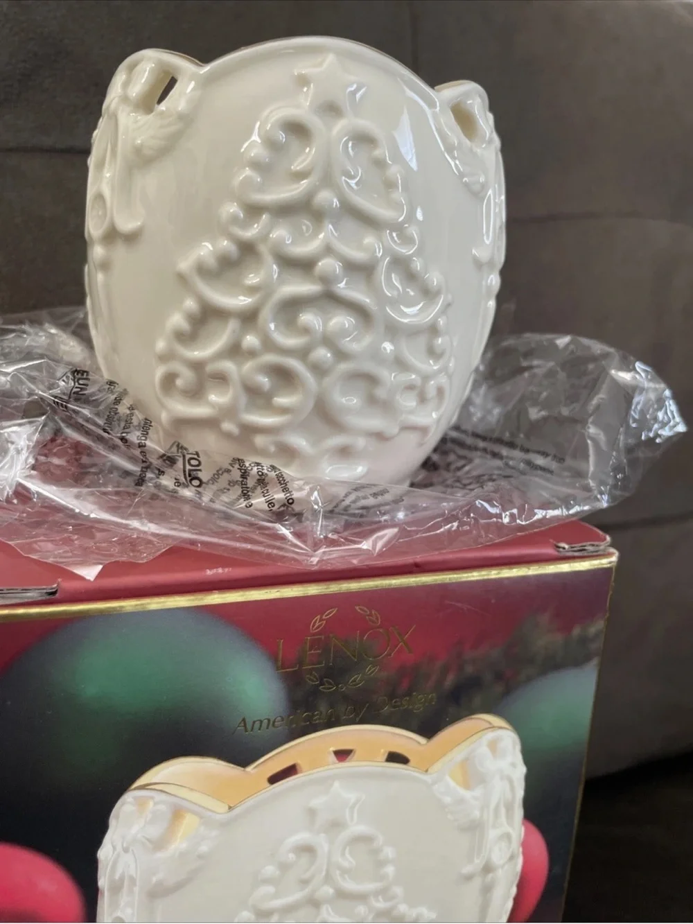Lenox MERRY LIGHTS Tree Votive Candle Holder + Tea Light Candle Christmas - NOB!